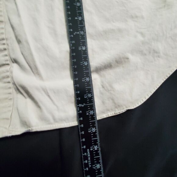 Ralph Lauren Mens Button Up Shirt Tan Size Large Cotton Long Sleeve Blue Pony - Picture 3 of 9